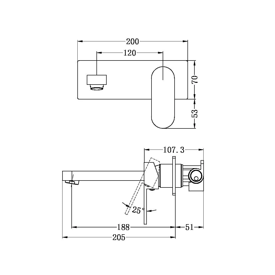 Nero Ecco Wall Basin/Bath Mixer - Black Matte - Image 5
