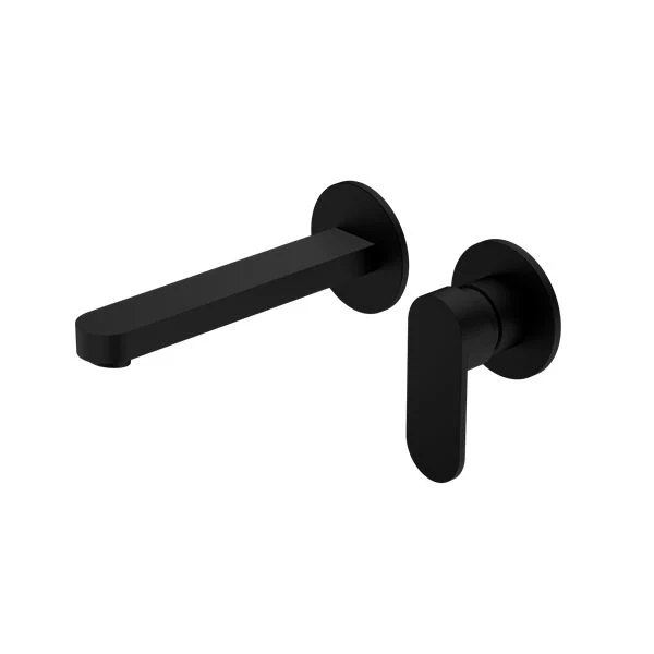 Nero Ecco Wall Basin/Bath Mixer Separate Back Plate - Black Matte
