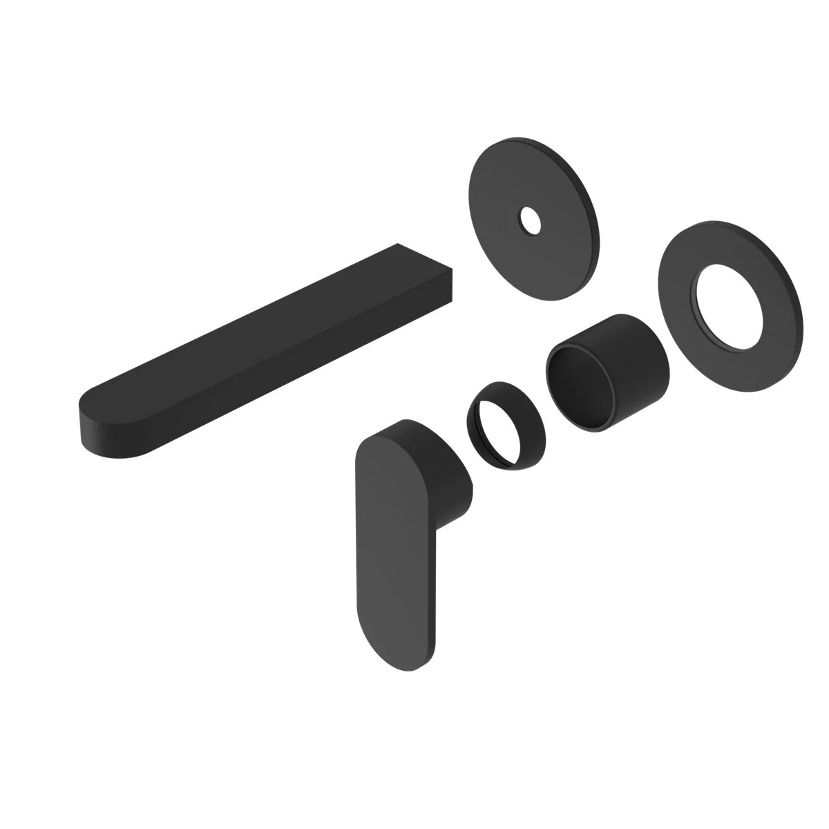 Nero Ecco Wall Basin/Bath Mixer Separate Back Plate (Trim Kit Only) - Black Matte