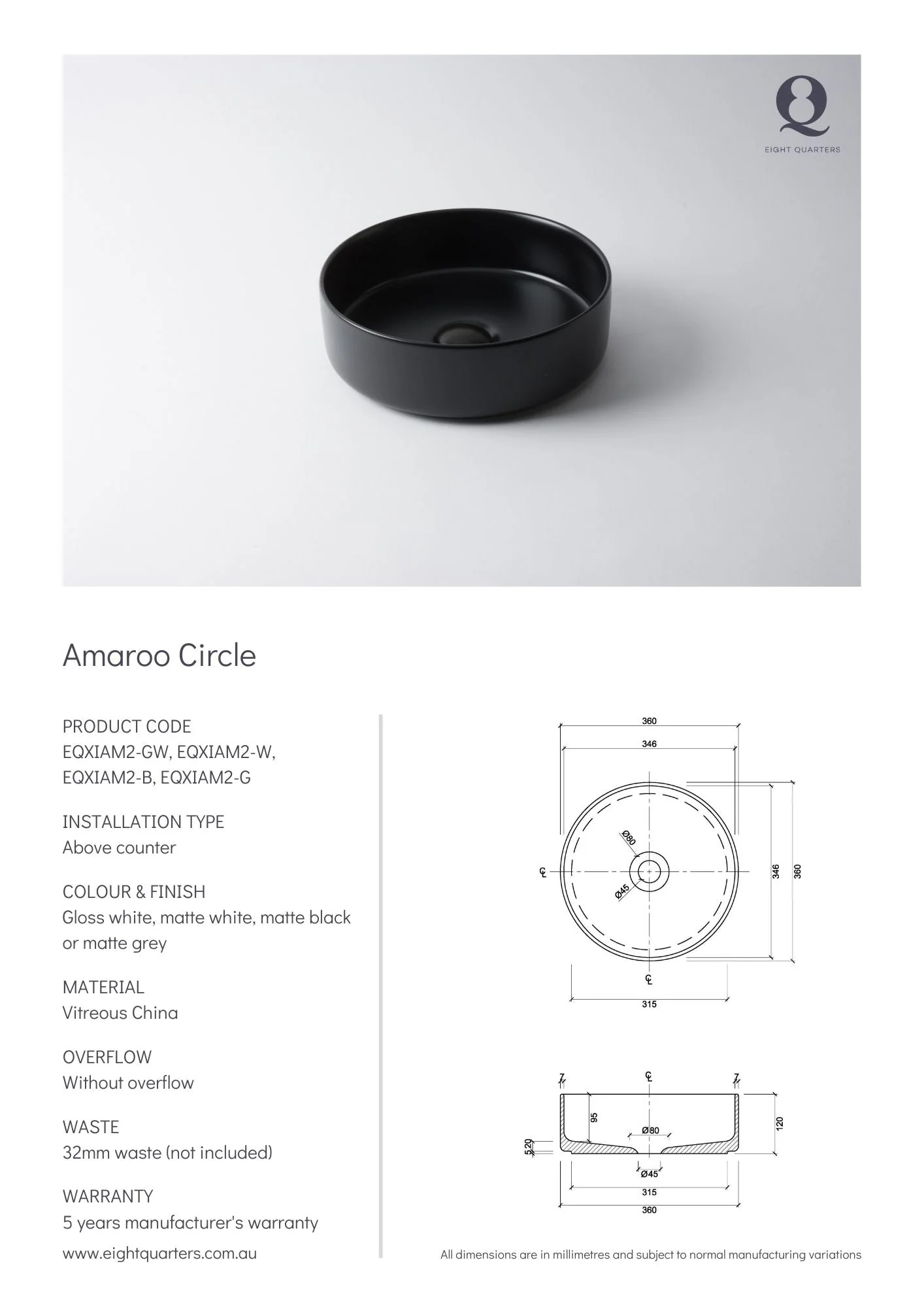 Eight Quarters Amaroo Circle - White Matte - Image 2