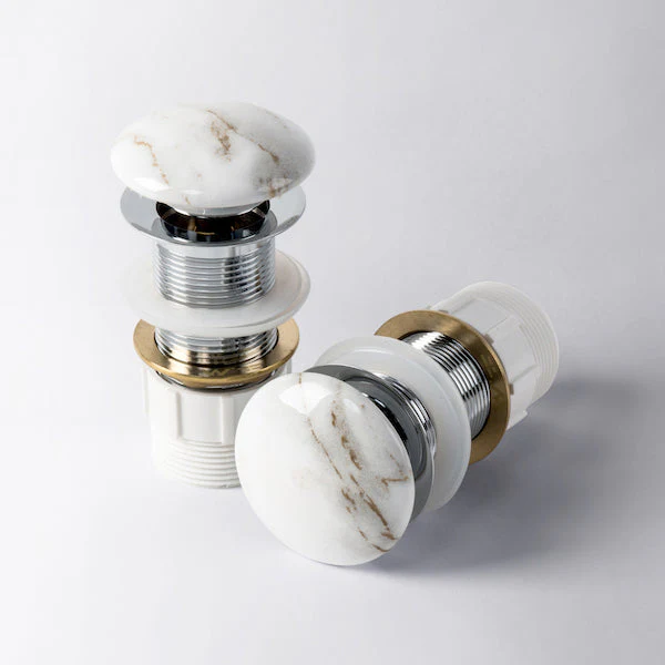 Eight Quarters Gloss Marble Ceramic Pop-up Waste