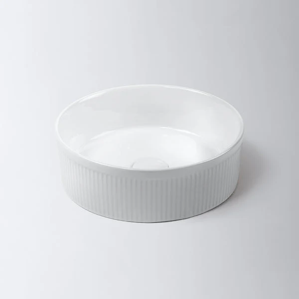 Eight Quarters Piper Fluted Circle - White Gloss