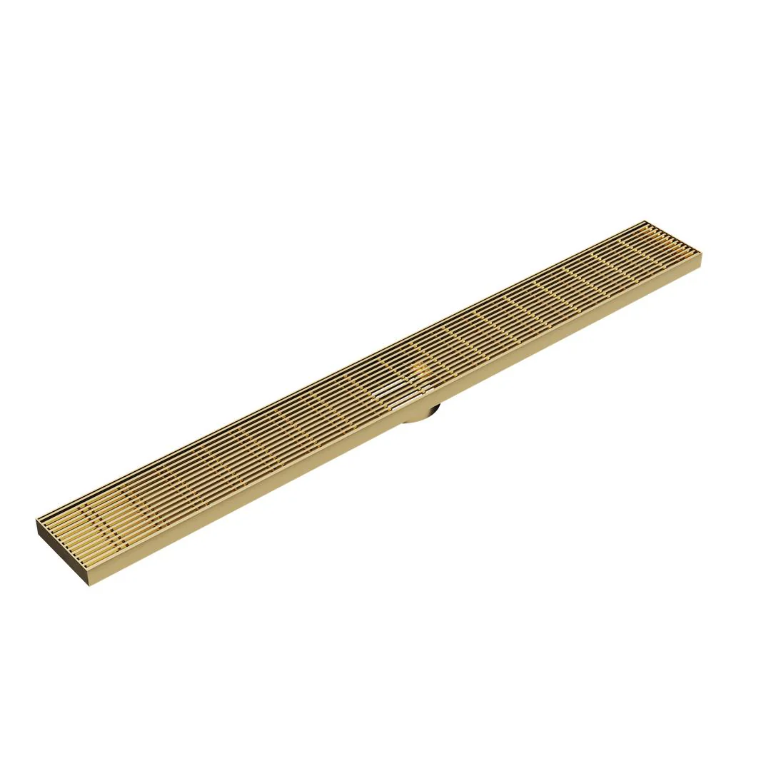 Linsol Ezyflow 1000mm Heelguard Linear Waste DN89 - Brushed Brass