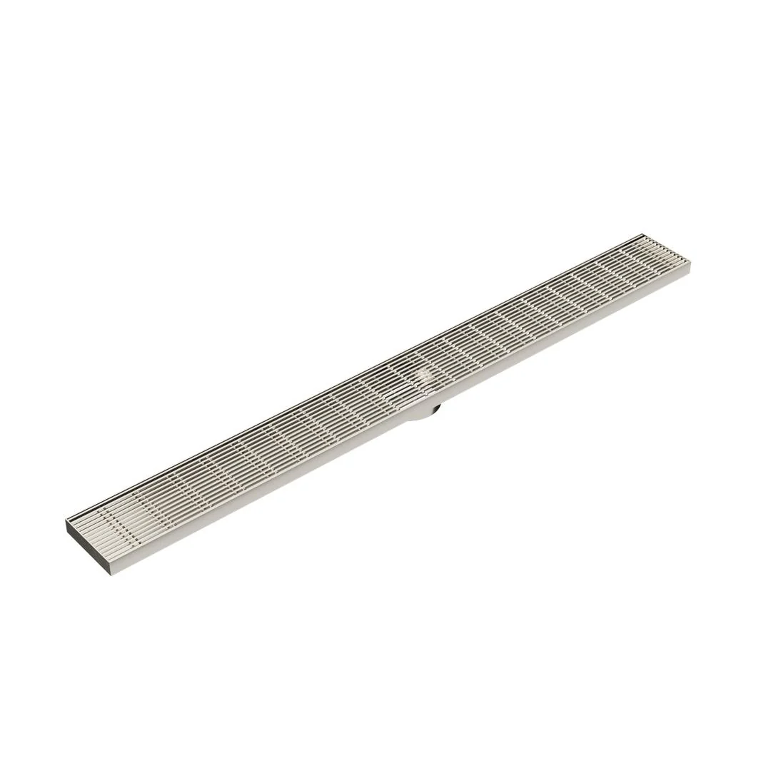 Linsol Ezyflow 1000mm Heelguard Linear Waste DN89 - Brushed Nickel