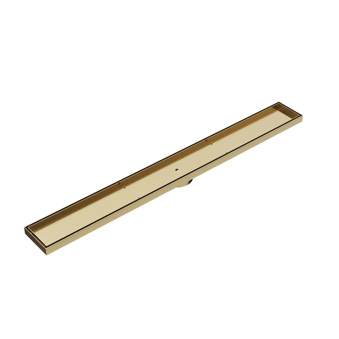 Linsol Ezyflow 1000mm Tile Insert Linear Waste DN89 - Brushed Brass