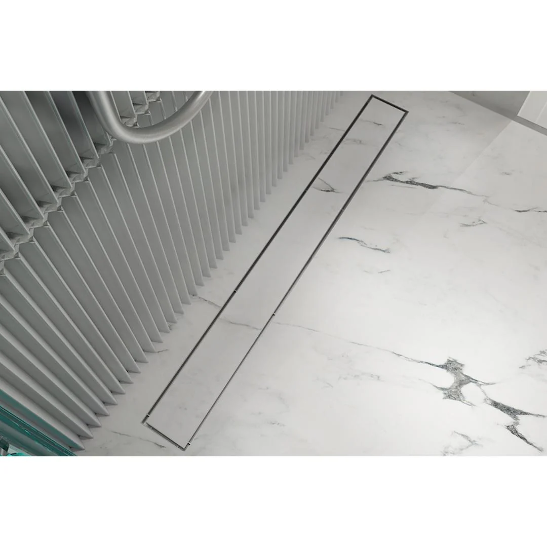 Linsol Ezyflow 1000mm Tile Insert Linear Waste DN89 - Brushed Nickel - Image 3