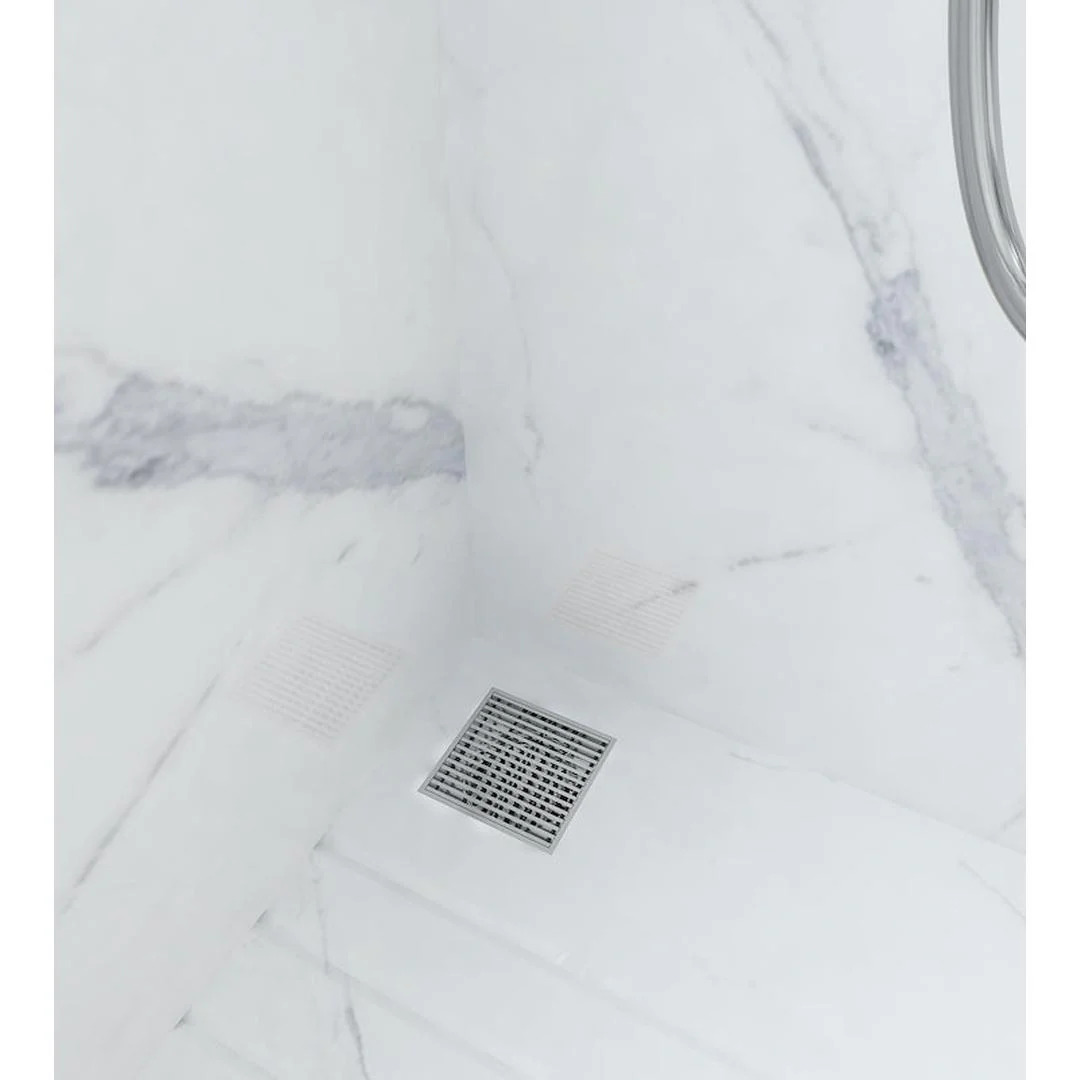 Linsol Ezyflow 110mm Heelguard Square Waste DN89 - Brushed Nickel - Image 2