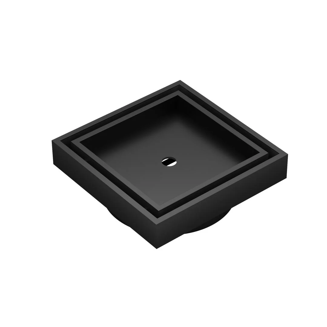 Linsol Ezyflow 110mm Tile Insert Square Waste DN64 -  Matte Black