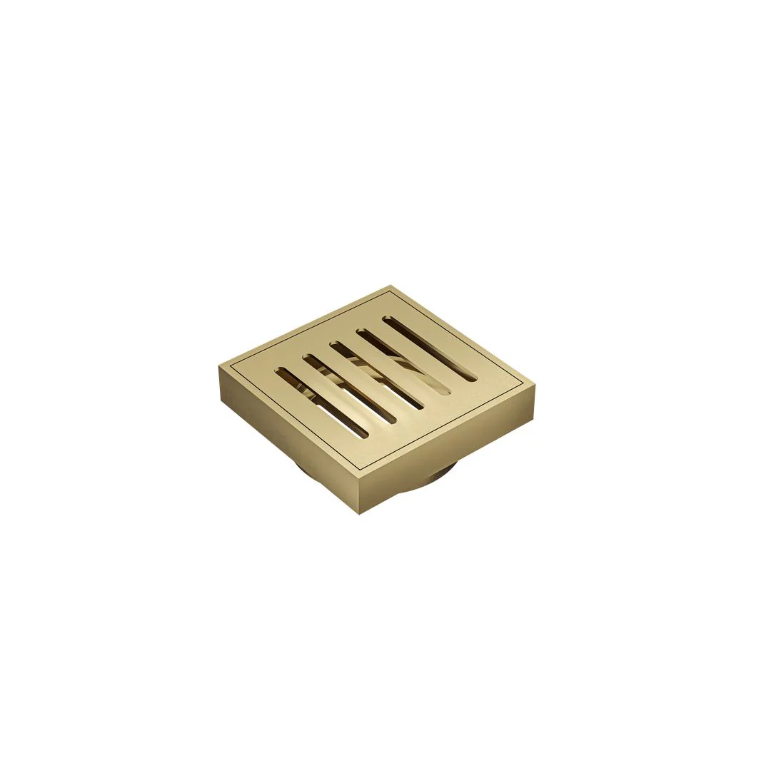 Linsol Ezyflow 110mm Vertical Pressed Square Waste DN89 - Brushed Brass - Image 2