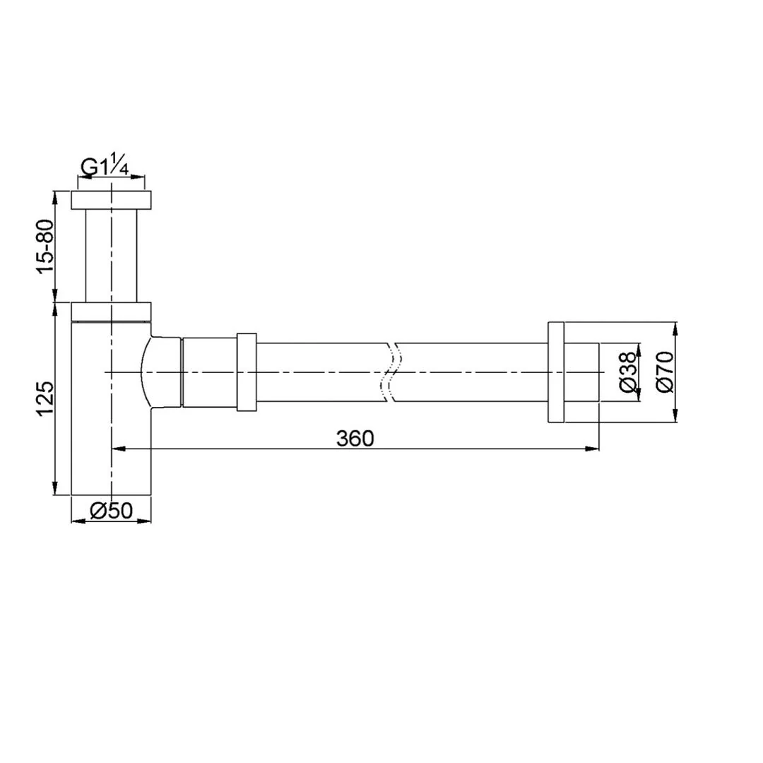 Linsol Ezyflow 32mm Bottle Trap - Chrome - Image 2