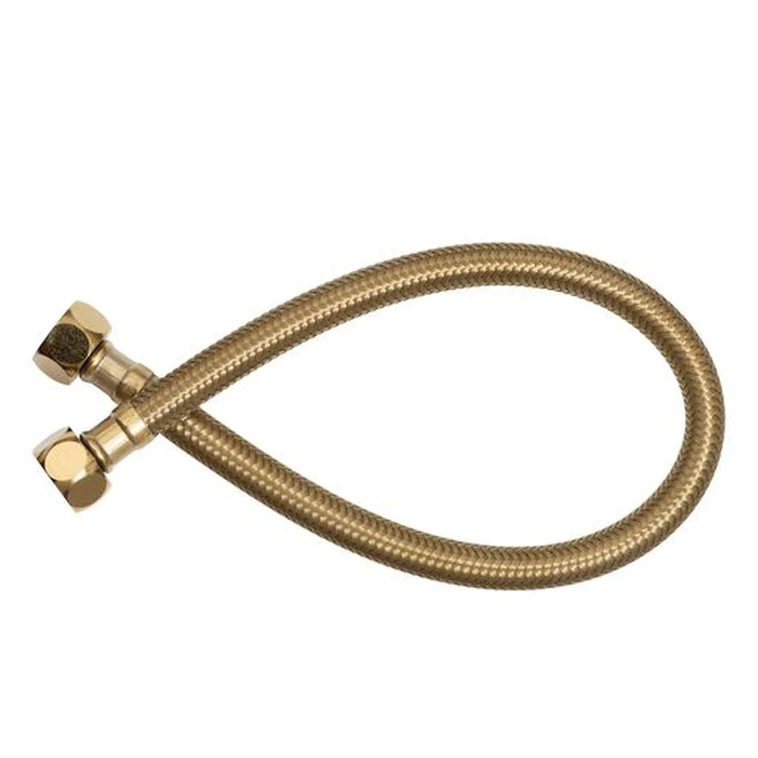 Linsol Ezyflow 450mm Flexible Water Connector - Brushed Brass