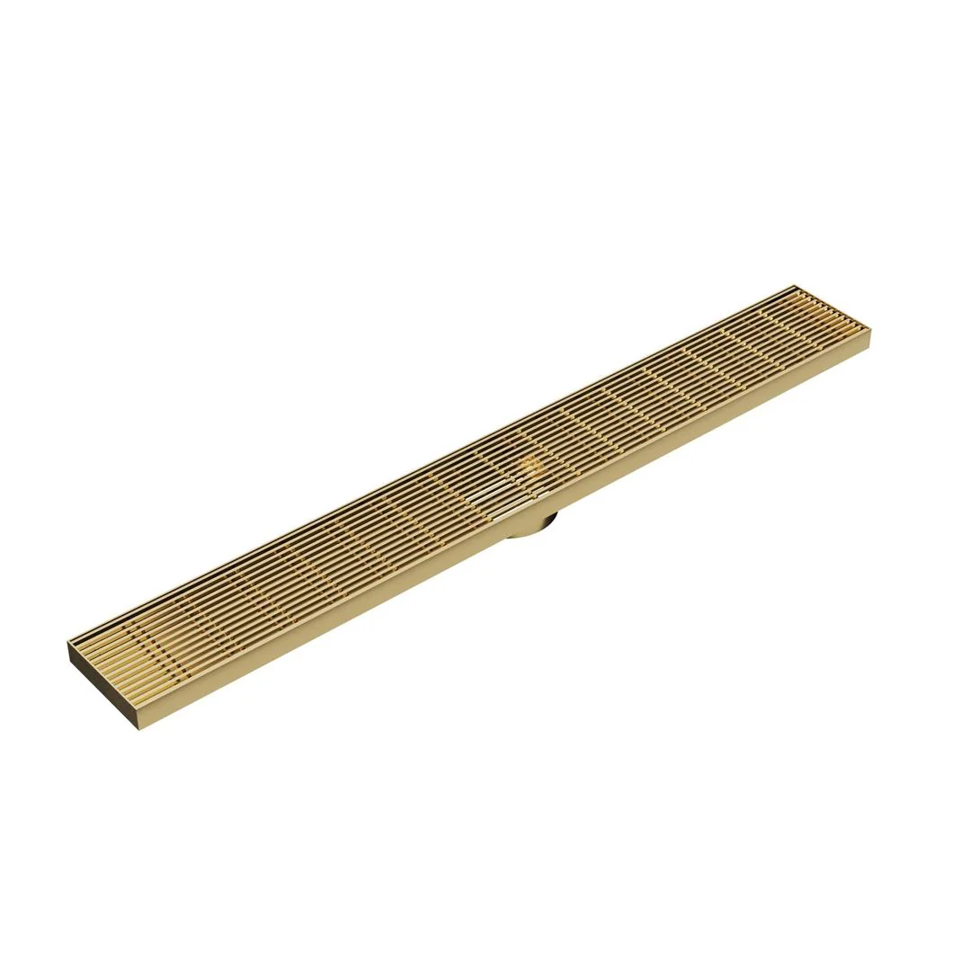 Linsol Ezyflow 800mm Heelguard Linear Waste DN44 - Brushed Brass