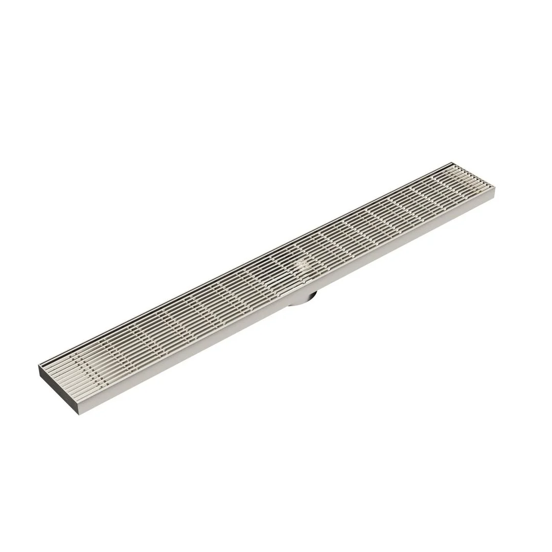 Linsol Ezyflow 800mm Heelguard Linear Waste DN44 - Brushed Nickel