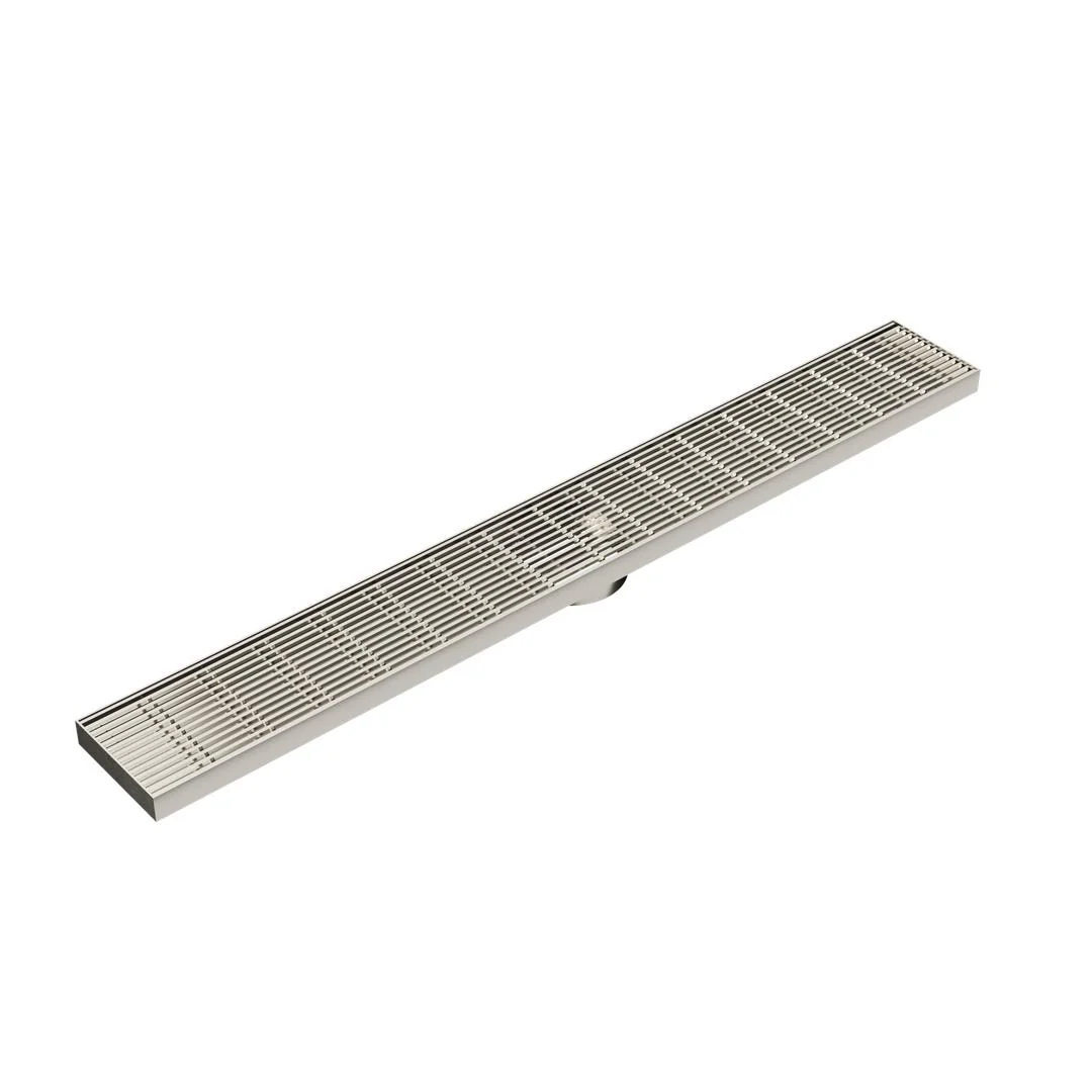 Linsol Ezyflow 800mm Heelguard Linear Waste DN89 - Brushed Nickel