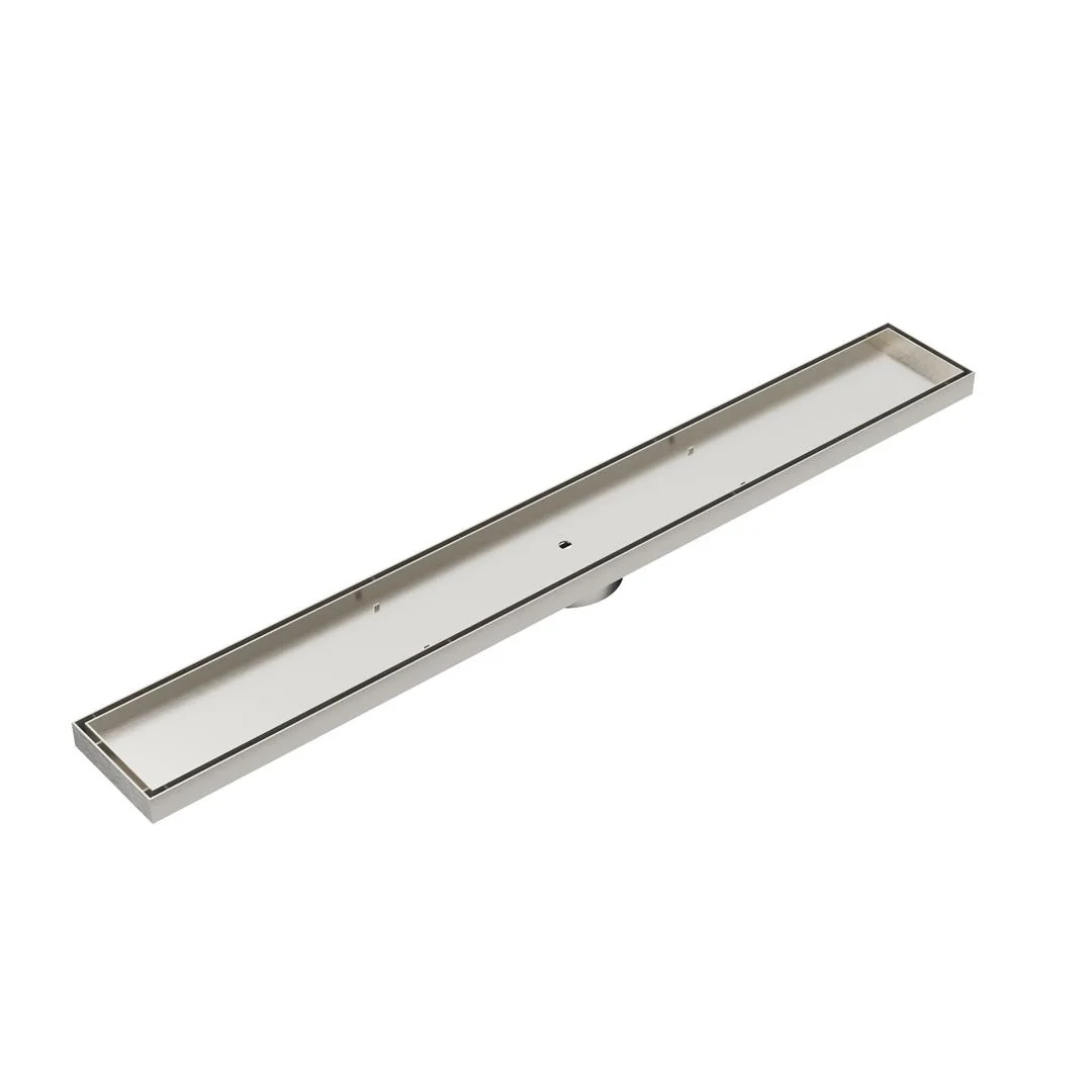 Linsol Ezyflow 800mm Tile Insert Linear Waste DN64 - Brushed Nickel