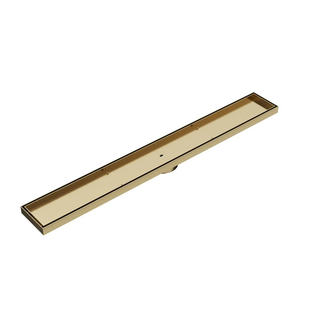 Linsol Ezyflow 800mm Tile Insert Linear Waste DN89 - Brushed Brass