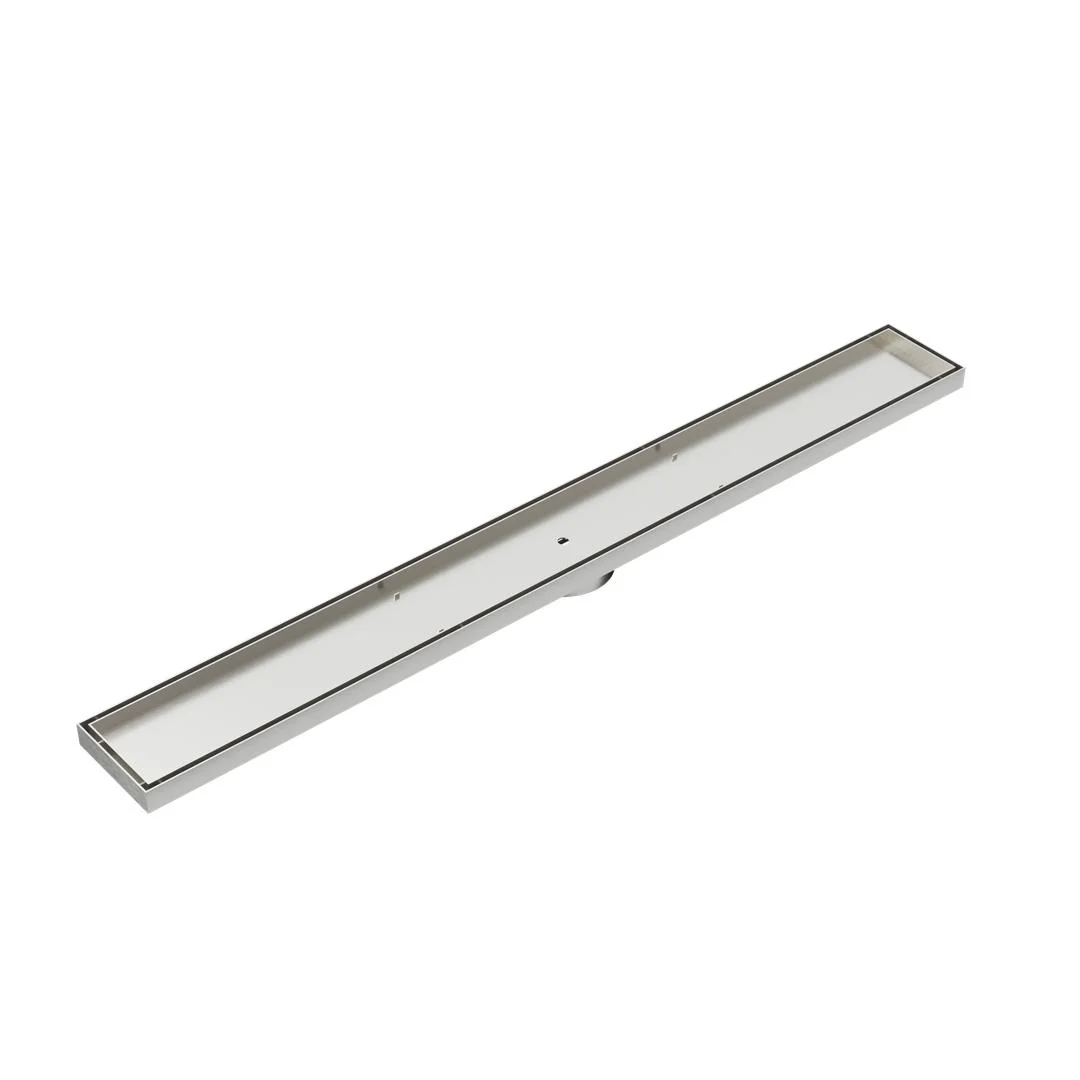 Linsol Ezyflow 800mm Tile Insert Linear Waste DN89 - Brushed Nickel