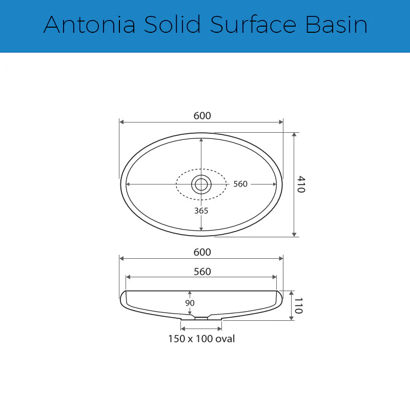 Fienza Antonia Solid Surface Basin - Image 4