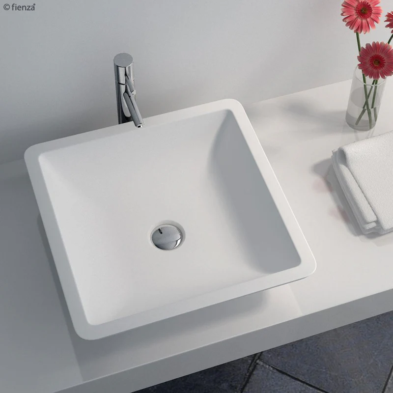 Fienza Classique 420 Cast Stone Above Counter Basin - White Matte