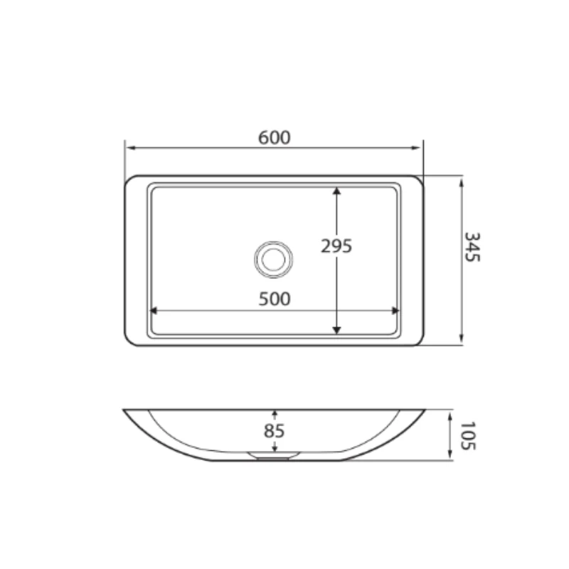 Fienza Classique 600 Solid Surface Basin - White Matte - Image 3