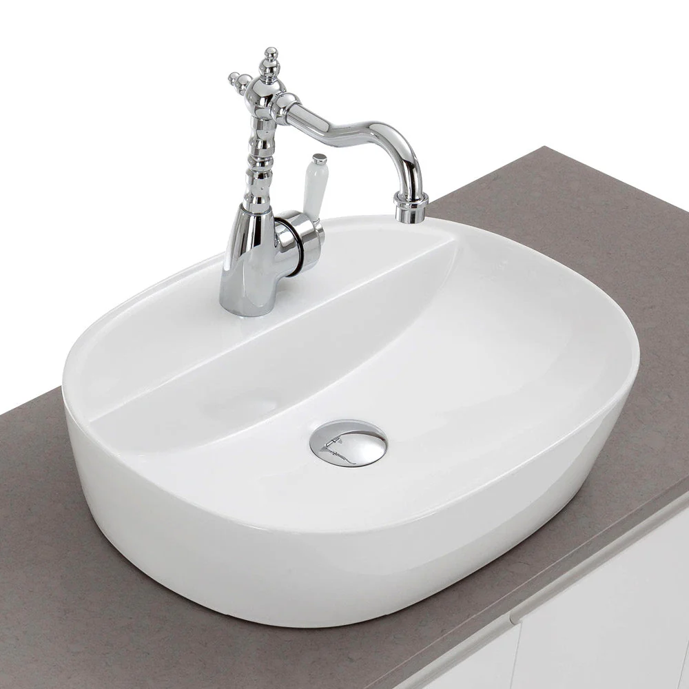 Fienza Eleanor Shepherds Crook Basin Mixer - Chrome / Ceramic - Image 2