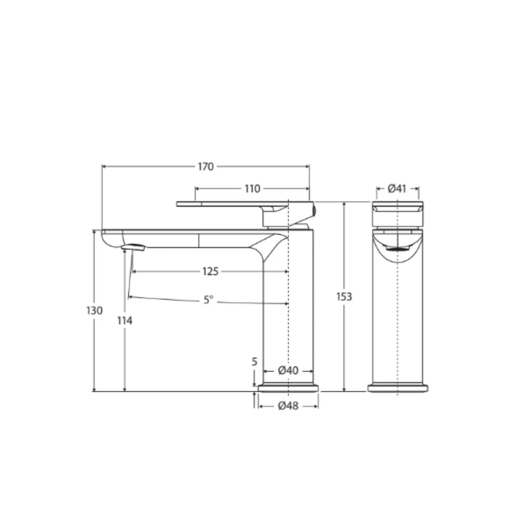Fienza Empire Slim Cold Start Basin Mixer- Brushed Nickel - Image 2