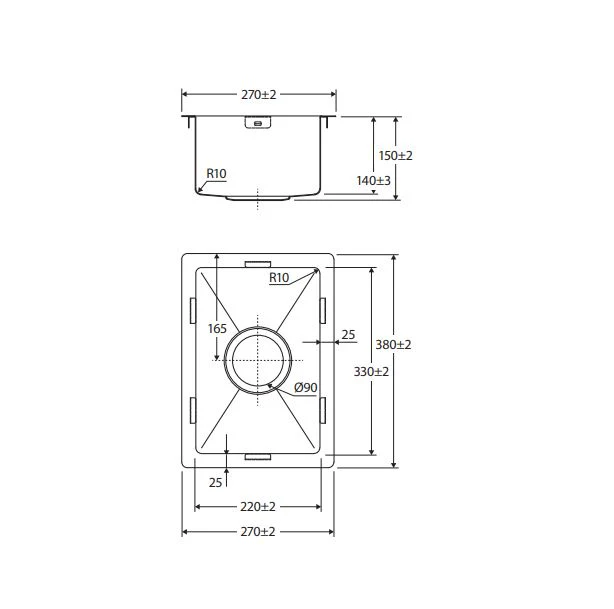 Fienza Hana 10L Single Kitchen Sink - Brushed Copper - Image 3