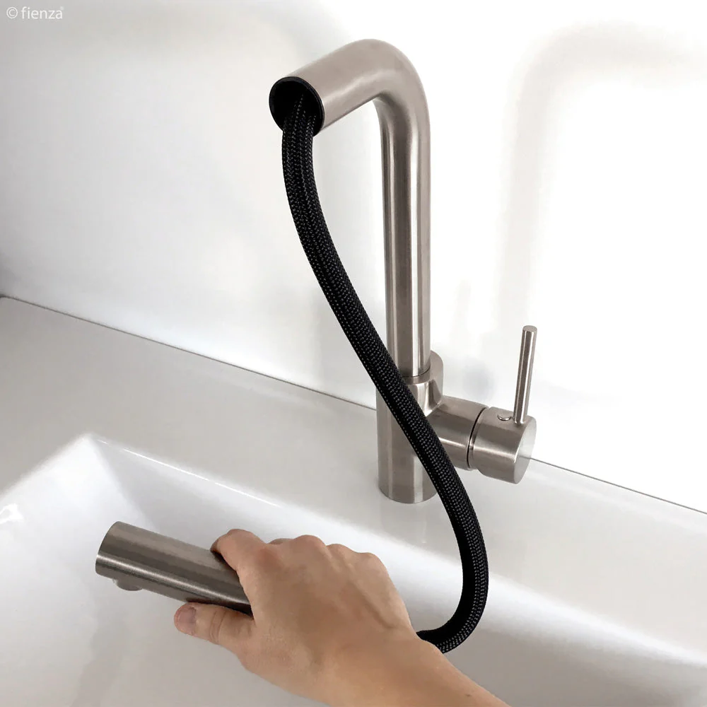 Fienza Isabella Deluxe Pull-Out Kitchen Mixer - Brushed Nickel - Image 3