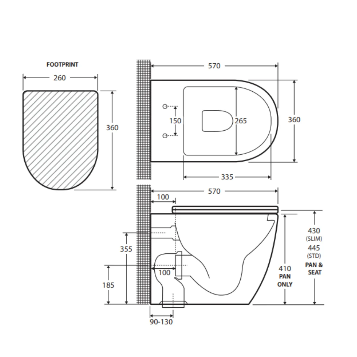 Fienza Koko Tornado Flush Wall-Faced Toilet - Image 6