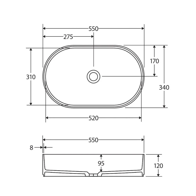 Fienza Minka Pill Solid Surface Above Counter Basin - Dusk - Image 4