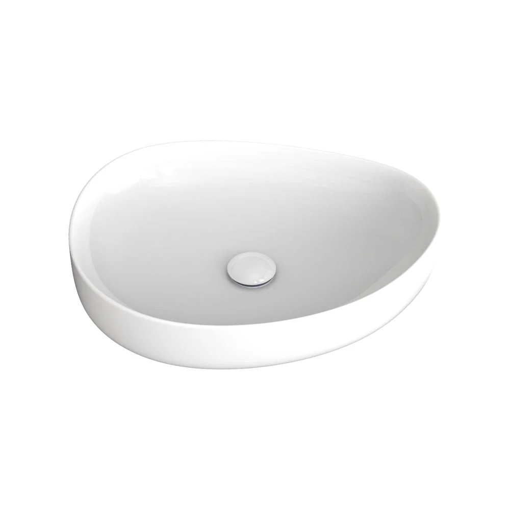 Fienza Pebble Medium Above Counter Basin - White Gloss - Image 2