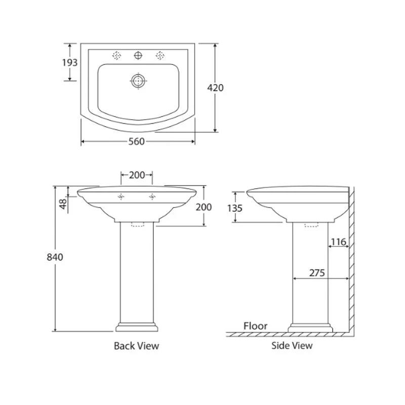 Fienza Rak Washington Pedestal Basin - Image 3