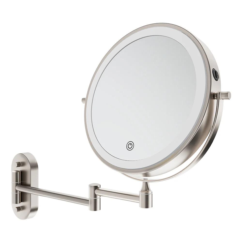 Fienza Swivel LED Magnifying Mirror, Brushed Nickel - Image 2
