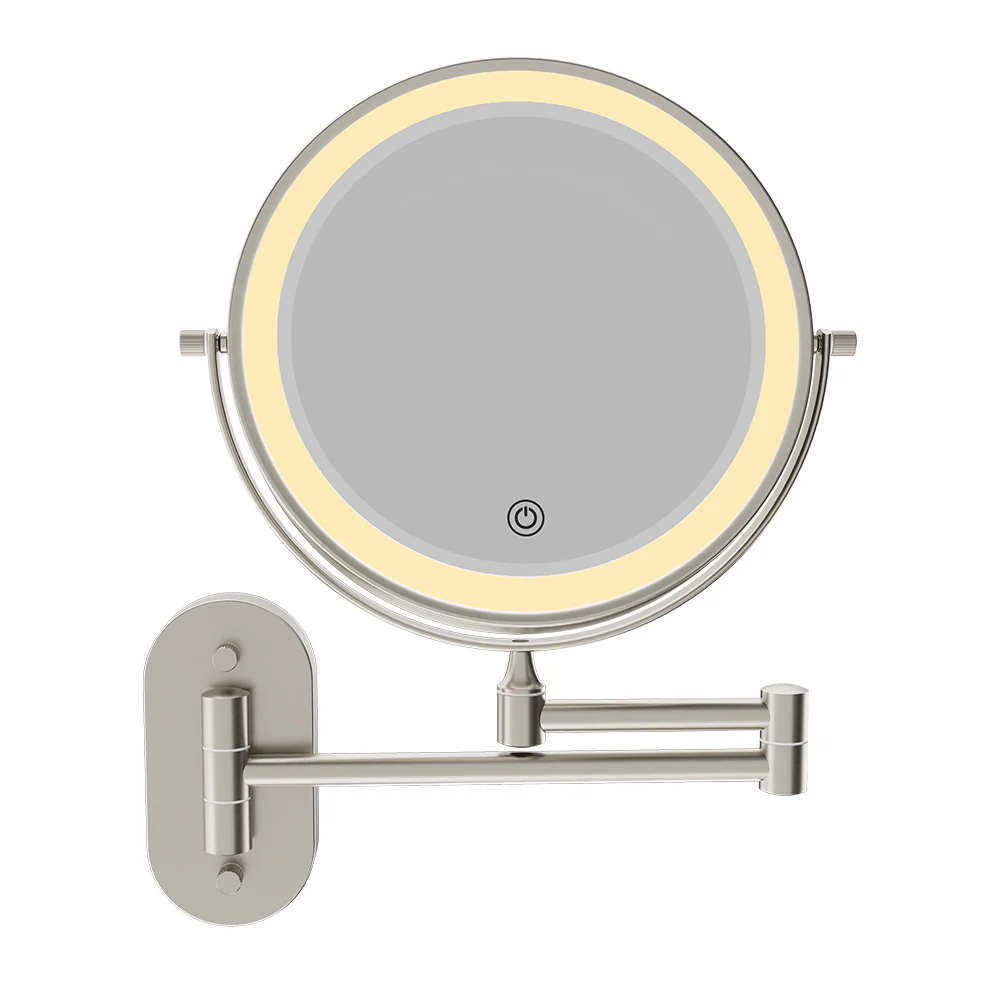 Fienza Swivel LED Magnifying Mirror, Brushed Nickel - Image 4