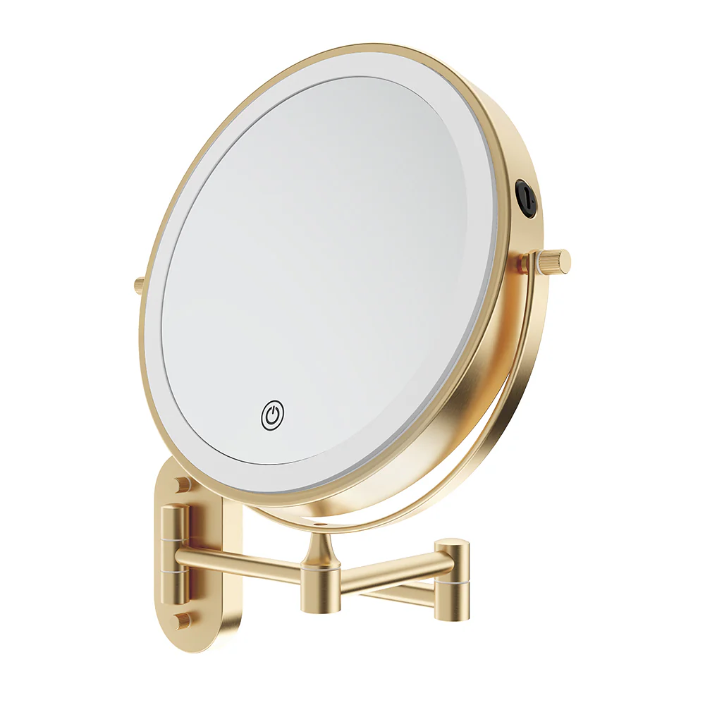 Fienza Swivel LED Magnifying Mirror, Urban Brass - Image 2