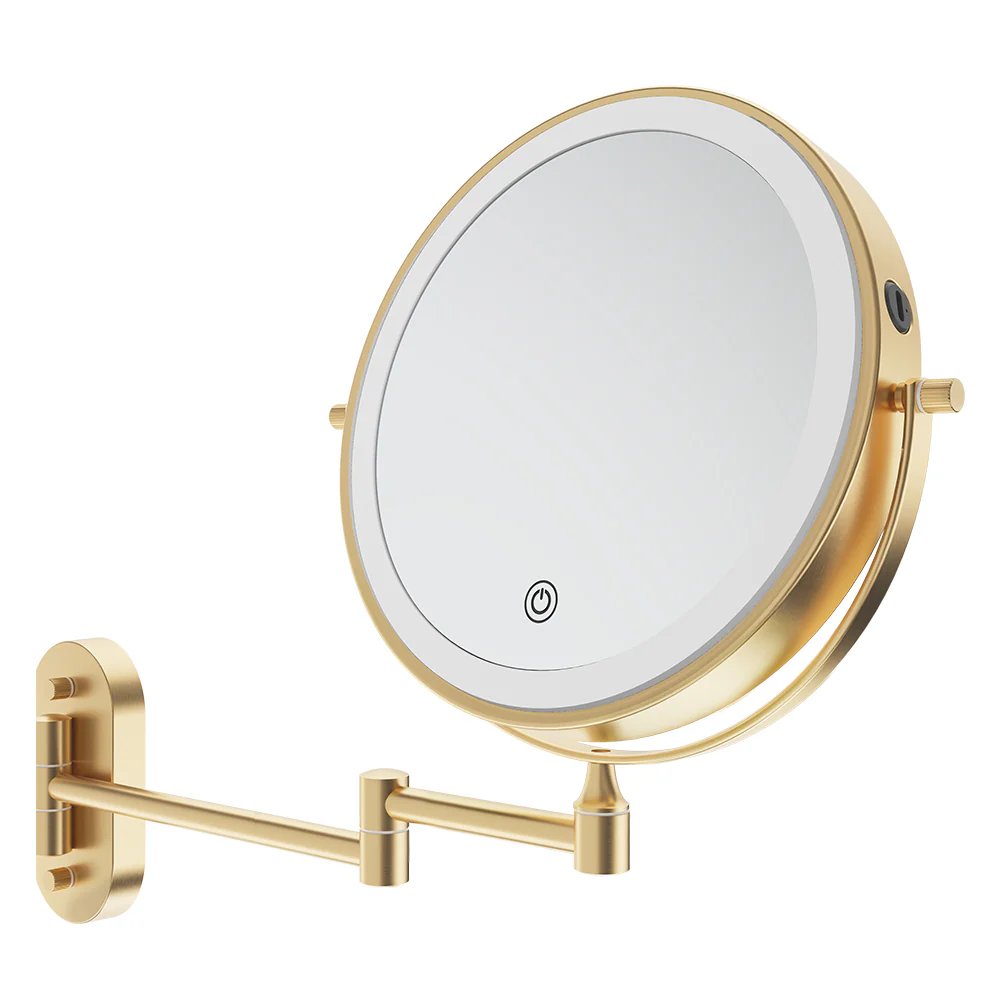 Fienza Swivel LED Magnifying Mirror, Urban Brass - Image 3