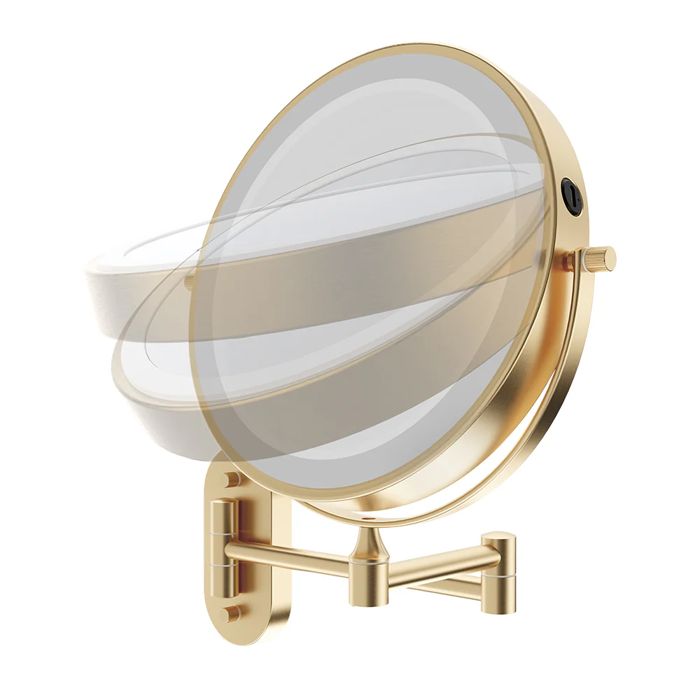 Fienza Swivel LED Magnifying Mirror, Urban Brass - Image 4