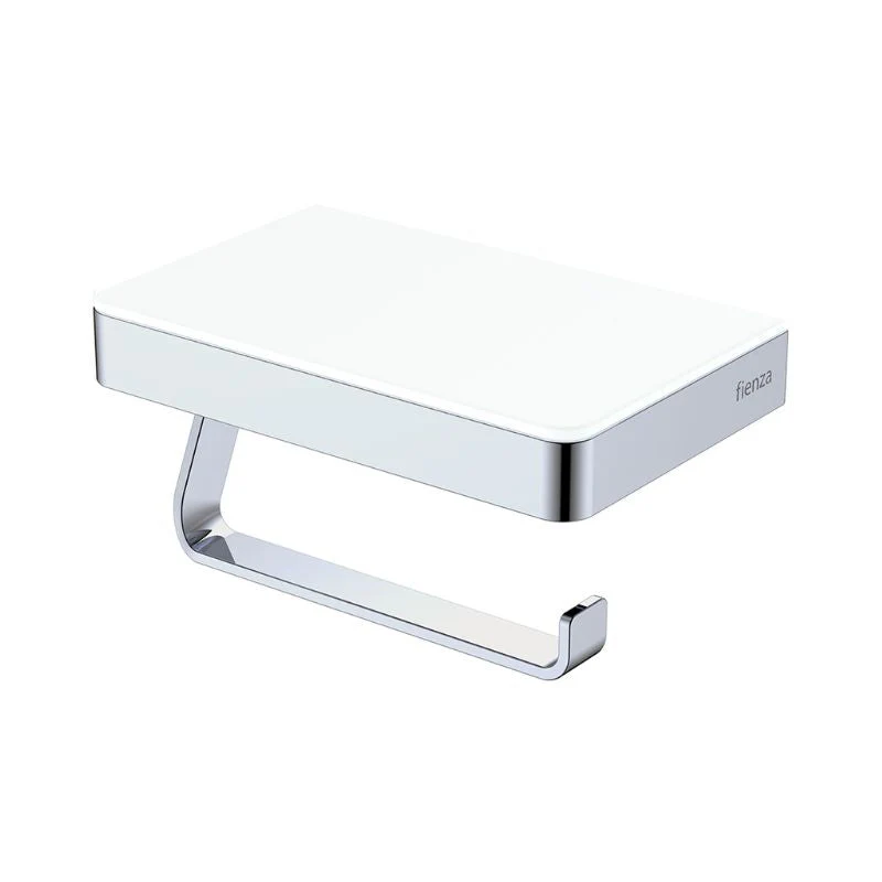 Fienza Tono Toilet Roll Holder with Glass Shelf - Chrome