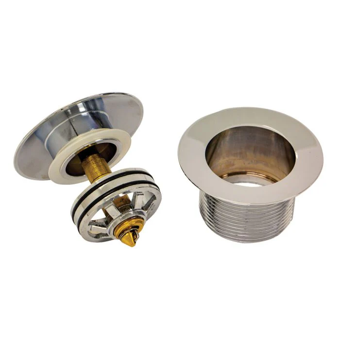 Fienza Universal Pull-Out/Pop-Up Brass Cap Bath Waste with Overflow - White Matte - Image 2