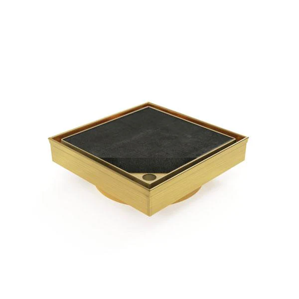 Forme Square Tile Insert Floor Waste - Brushed Gold