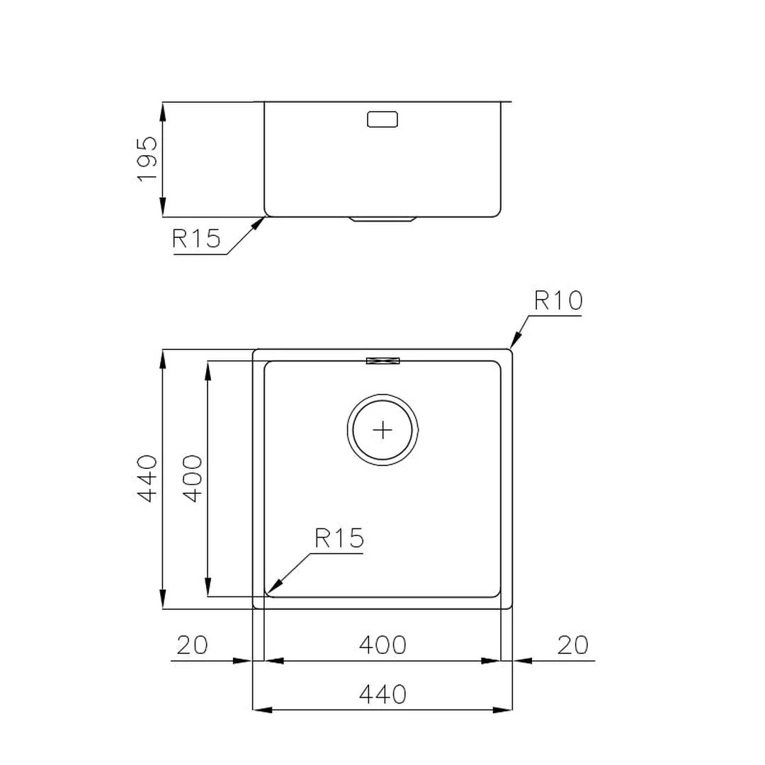 Linsol Foster Ke Sink 440×440 Undermount  - Foster Vintage Gunmetal - Image 2