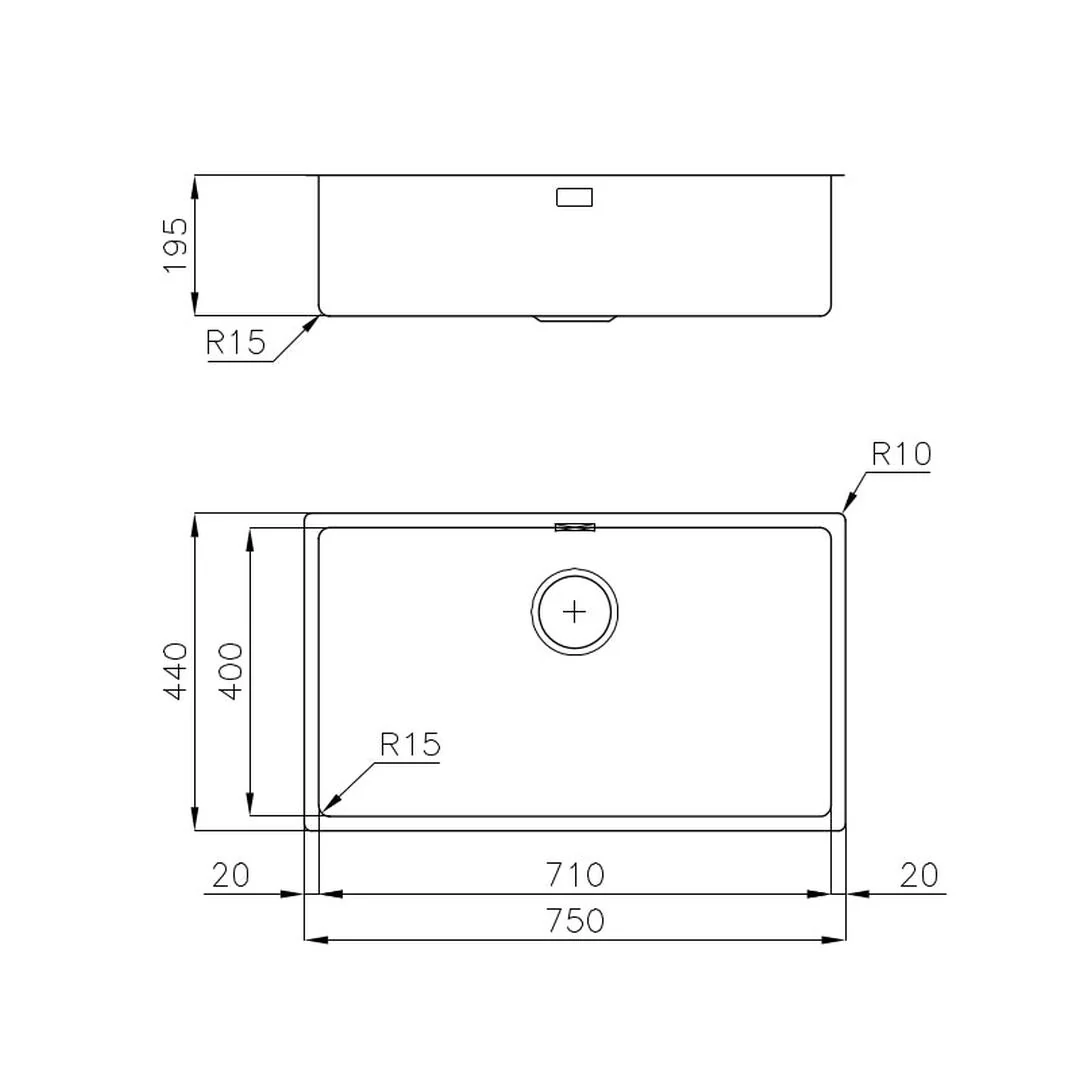 Linsol Foster Ke Sink 750×440 Undermount - Foster Brushed Gunmetal - Image 3
