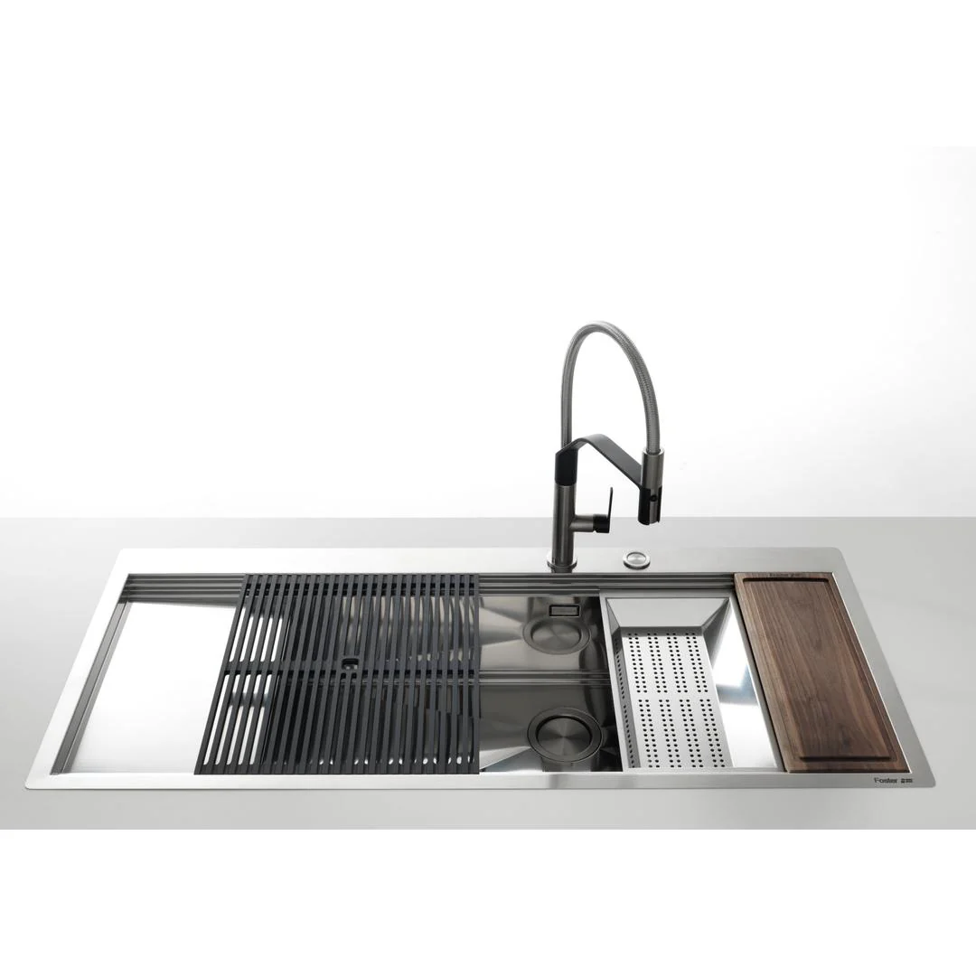 Linsol Foster Milanello Work Station 1175x520mm - Foster Brushed Stainless - Image 2