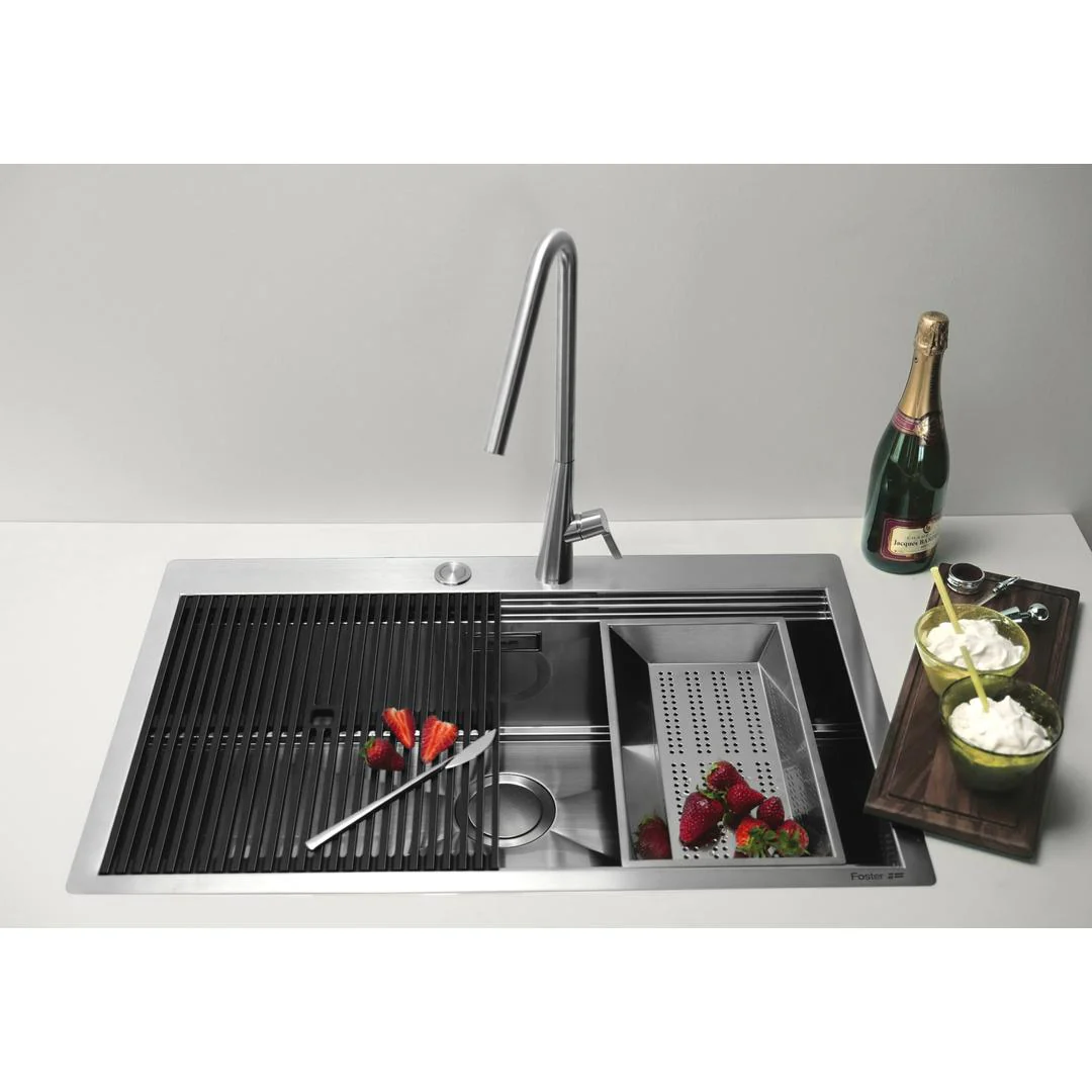 Linsol Foster Milanello Work Station 1175x520mm - Foster Brushed Stainless - Image 3