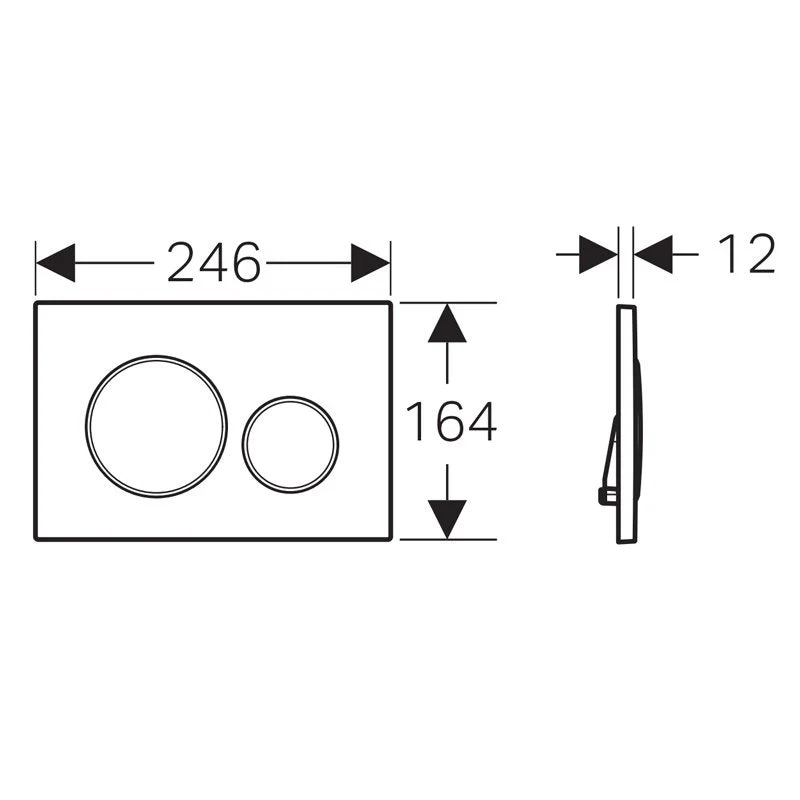 Geberit Sigma 20 Matt Chrome Dual Flush Plate - Chrome Rings - Image 2