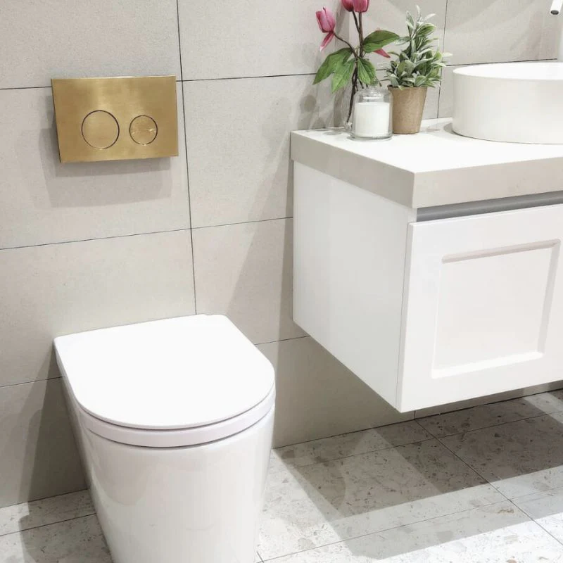 Geberit Sigma 8 Compatible Toilet Flush Button - Brushed Brass