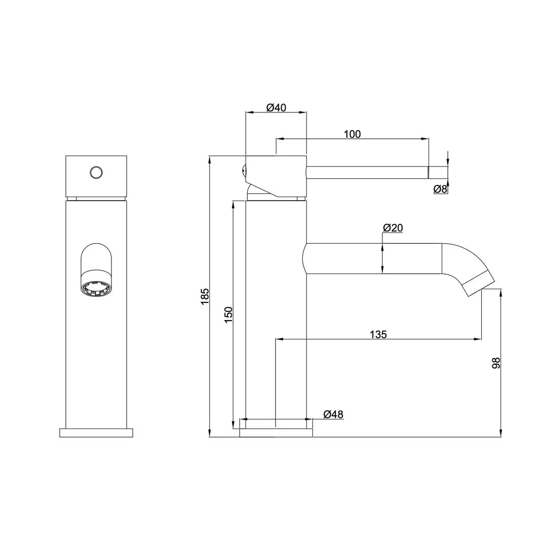 Linsol Gigi S2 Basin Mixer - Brushed Brass - Image 2