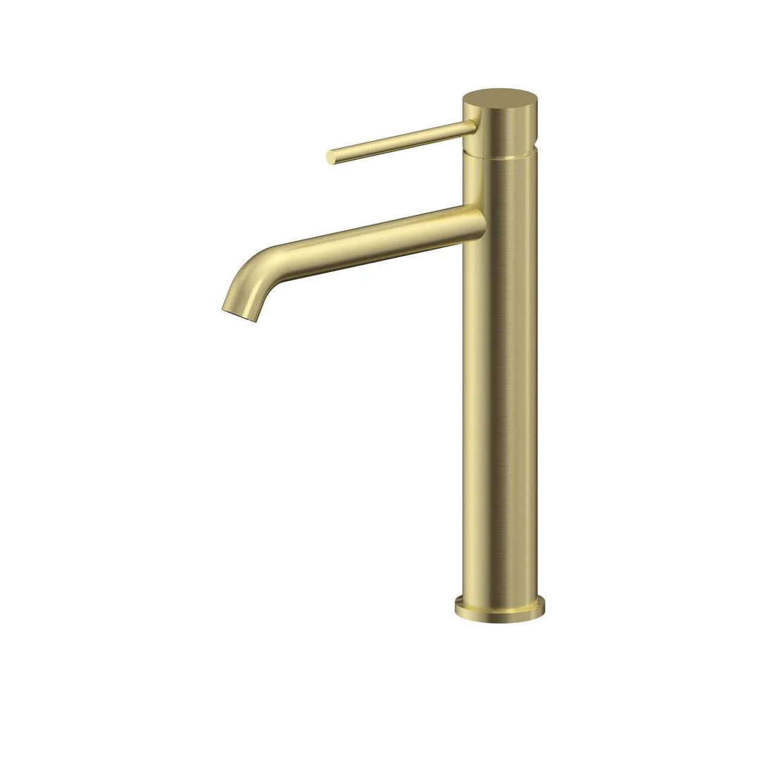 Linsol Gigi S2 Tall Basin Mixer - Brushed Brass