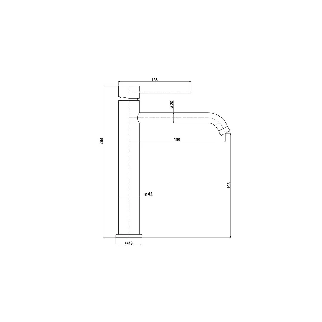 Linsol Gigi S3 Tall Basin Mixer - Brushed Nickel - Image 2
