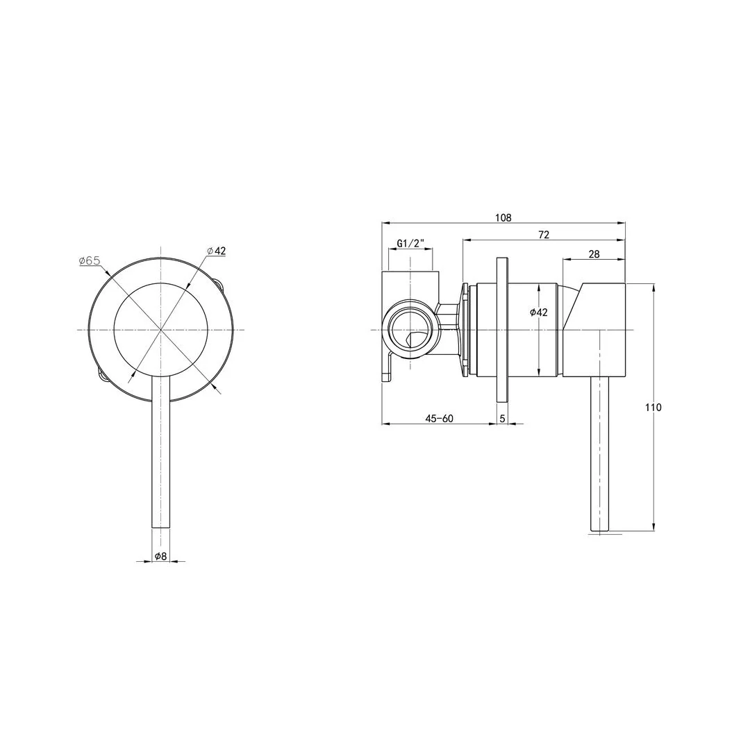 Linsol Gigi S3 Wall Mixer - Brushed Nickel - Image 2